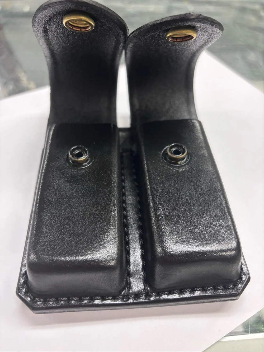 DON HUME D407-P DOUBLE MAG HOLSTER BLACK LEATHER